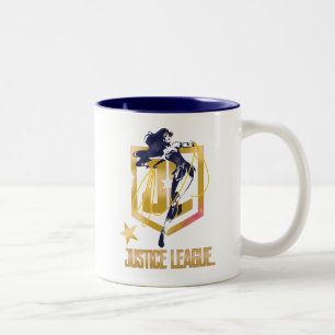 Justice League Woman JL Logotyp Pop Art Två-Tonad Mugg