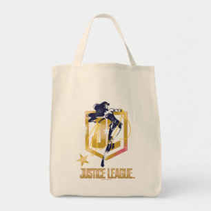 Justice League Woman JL Logotyp Pop Art Tygkasse