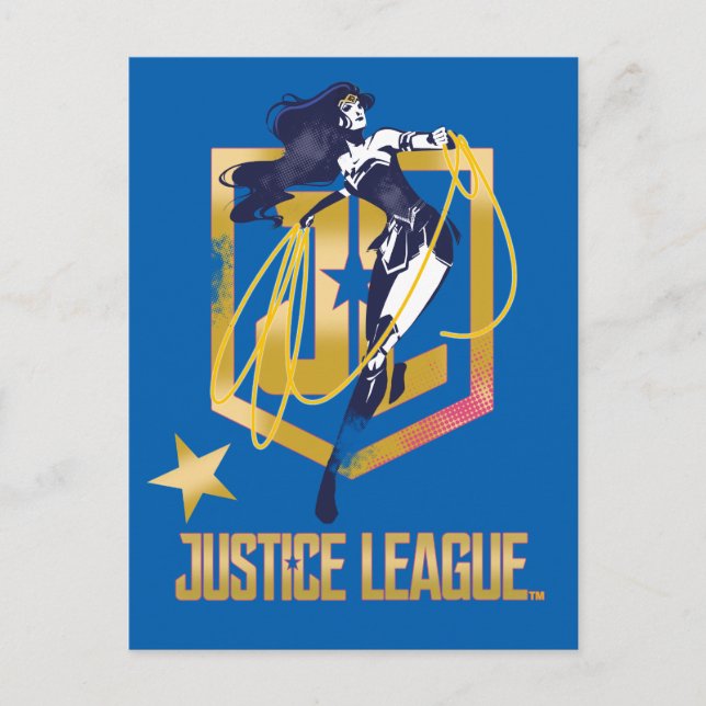 Justice League |  Woman JL Logotyp Pop Art Vykort (Framsida)