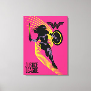Justice League Woman Silhouette-ikon Canvastryck