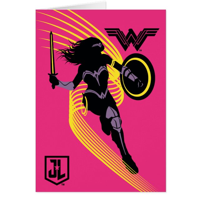 Justice League |  Woman Silhouette-ikon Hälsningskort (Framsidan)