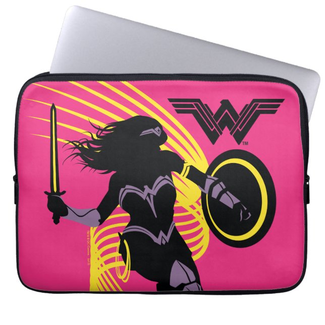 Justice League |  Woman Silhouette-ikon Laptop Fodral (Framsidan)