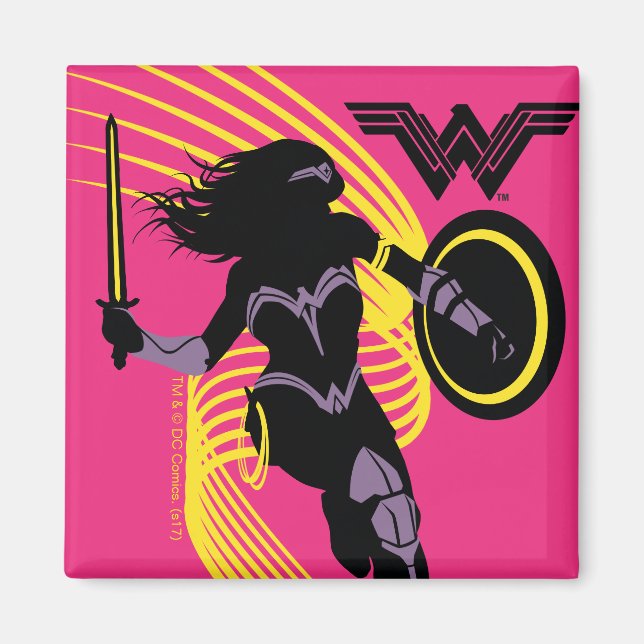 Justice League |  Woman Silhouette-ikon Magnet (Framsidan)