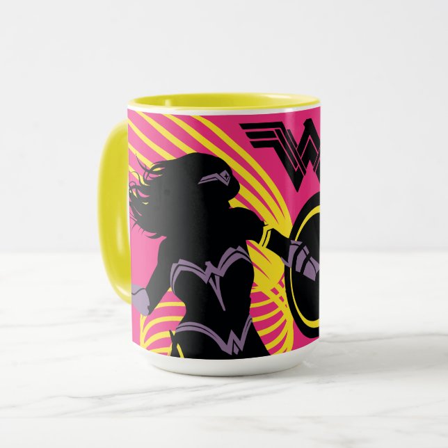 Justice League |  Woman Silhouette-ikon Mugg (Framsida vänster)