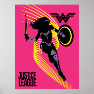 Justice League Woman Silhouette-ikon Poster