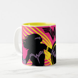 Justice League Woman Silhouette-ikon Två-Tonad Mugg