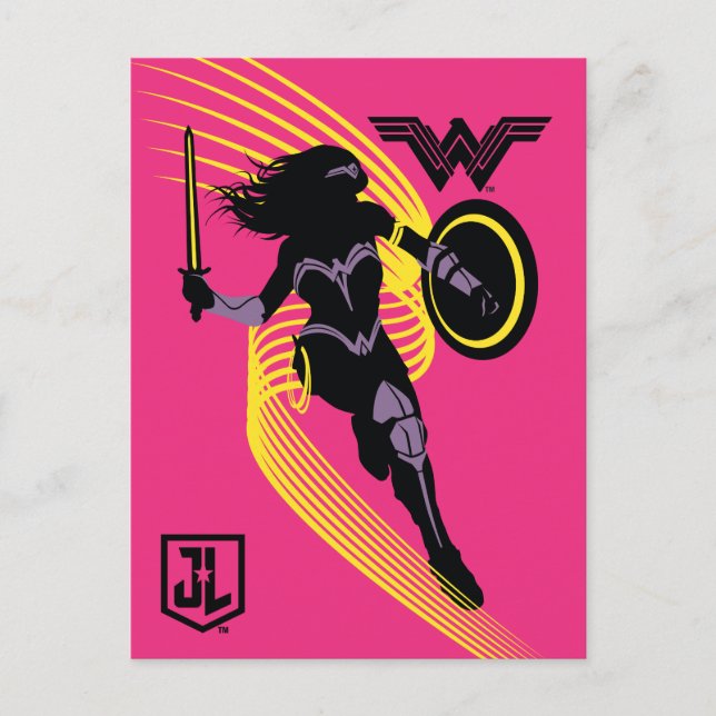 Justice League |  Woman Silhouette-ikon Vykort (Framsida)