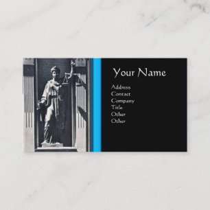 JUSTICE LEGICE,ATTORNEY Blue Black Monogram Visitkort