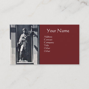 JUSTICE LEGICE,ATTORNEY Red Ruby Monogram Visitkort