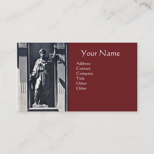 JUSTICE LEGICE,ATTORNEY Red Ruby Monogram Visitkort (Framsida)
