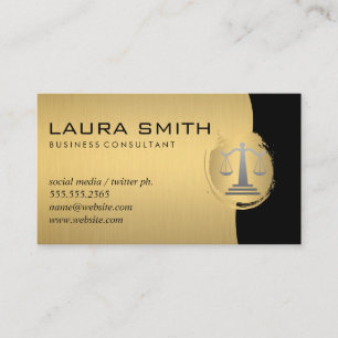 Justice Scales Guld Metallic Visitkort