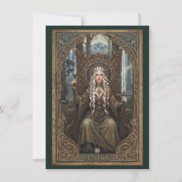 Justice Tarot Art Flat Thank You Card Tack Kort