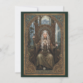 Justice Tarot Art Flat Thank You Card Tack Kort