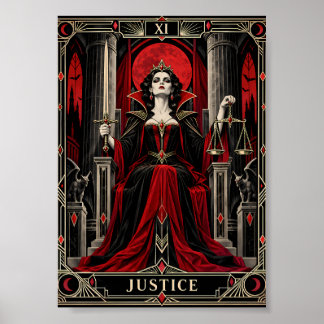 Justice Tarotkort Konst Gotisk Vampyr Drottning Oc Poster
