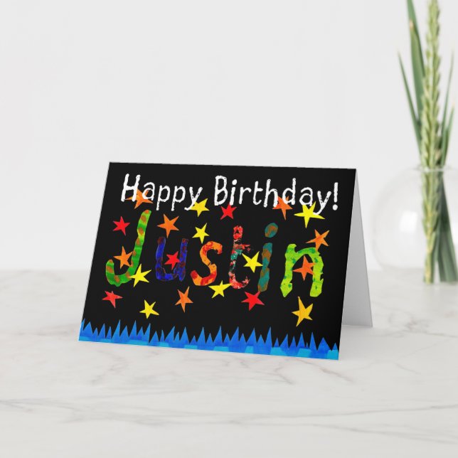 "Justin Birthday Card Kort (Framsida)
