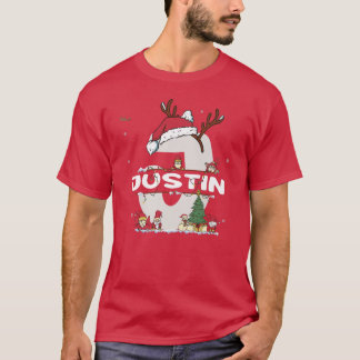 Justin Christmasw Justin Namn för lustigt Julafton T Shirt
