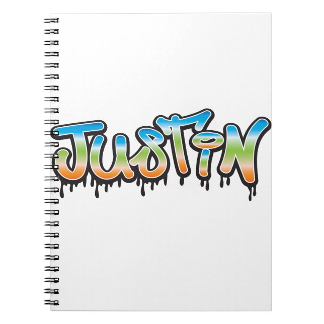 Justin Ditt namn graffiti Anteckningsbok (Framsidan)