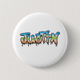 Justin Ditt namn graffiti Knapp