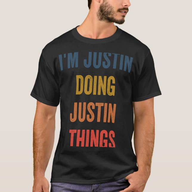 Justin Doing Justin Sak T Shirt (Framsida)