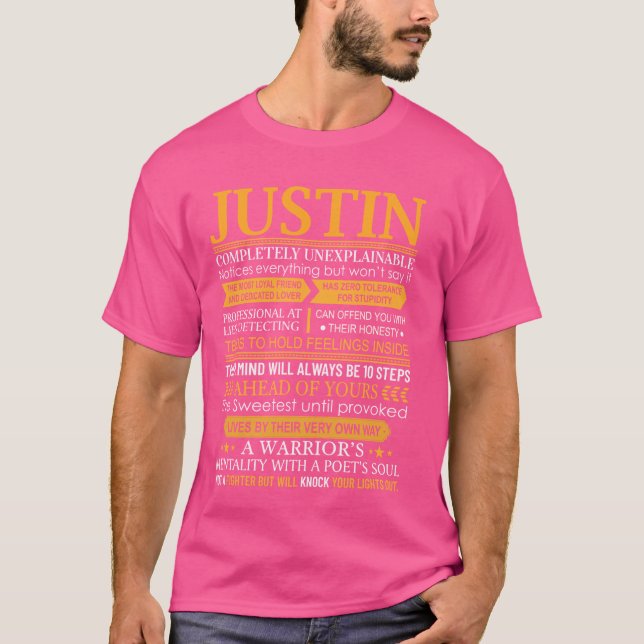 Justin Förnamn Tröja - Personlig Namn Justin (Framsida)