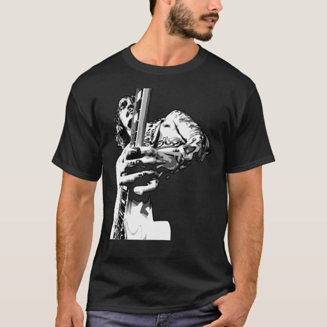 Justin Hawkins är en Sten Gud T Shirt (Framsida)