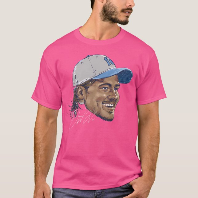 Justin Herbert Los Angenel C Porträtt T Shirt (Framsida)