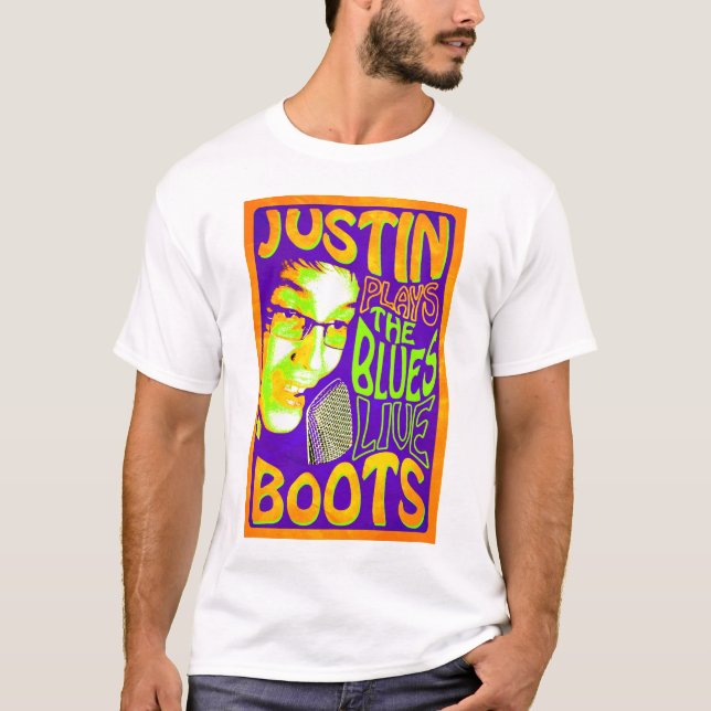 Justin Kängor leker deppigheten T Shirt (Framsida)