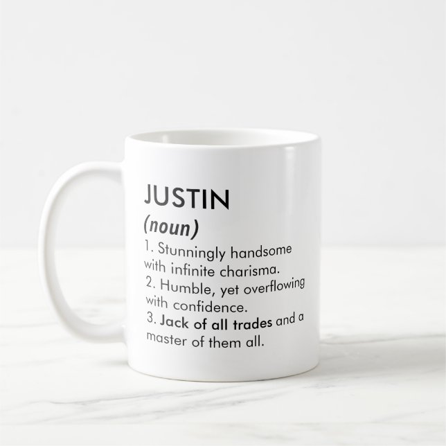 Justin name, Editable name, Custom name Kaffemugg (Vänster)