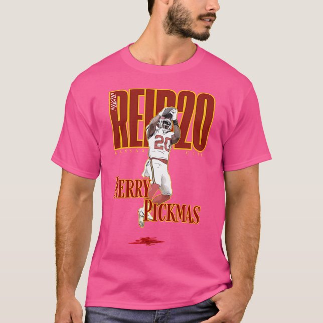 Justin Reid 20 Football Tecknad Merry Pickmas T Shirt (Framsida)