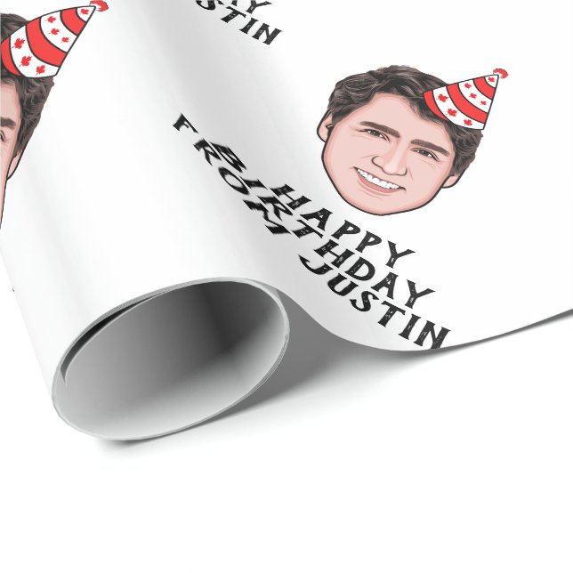JUSTIN TRUDEAU BIRTHDAG PRESENTPAPPER (Rullad Hörn)