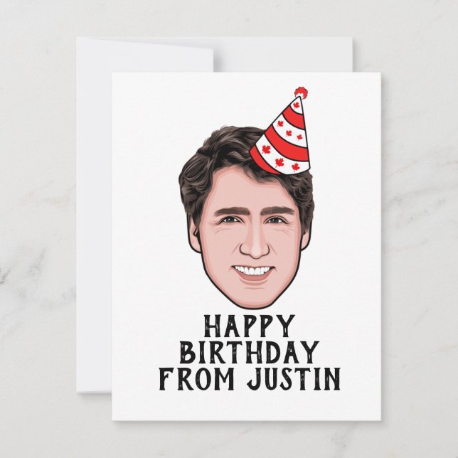 JUSTIN TRUDEAU BIRTHDAY KORT (Framsida)