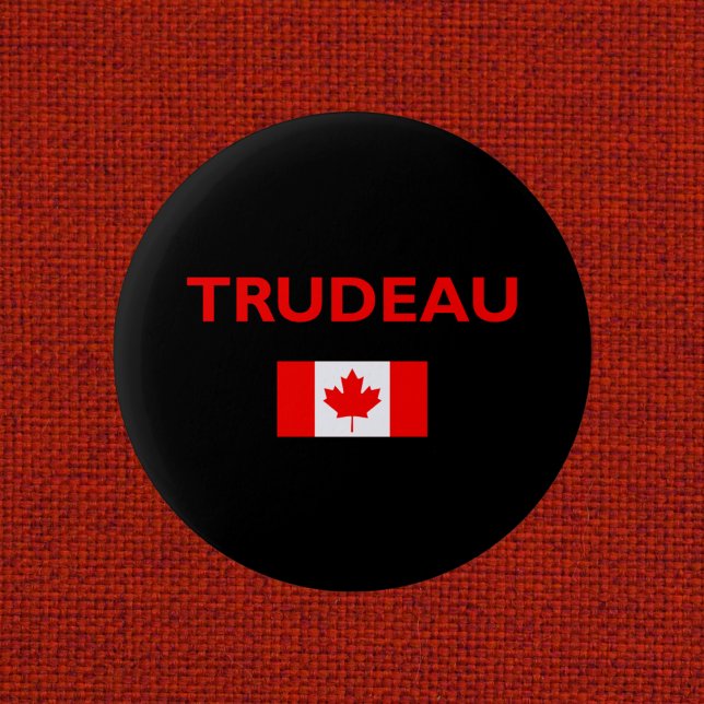 Justin Trudeau Canada Canadian Flagga Mörk Knapp (Skapare uppladdad)