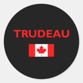 Justin Trudeau Canada Canadian Flagga Mörk Runt Klistermärke