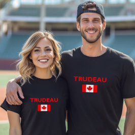 Justin Trudeau Canada Canadian Flagga Mörk T Shirt