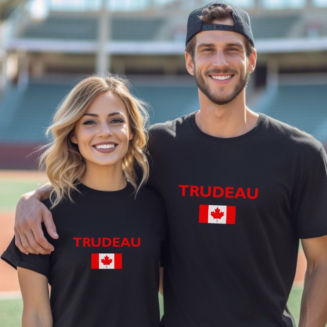 Justin Trudeau Canada Canadian Flagga Mörk T Shirt (Skapare uppladdad)