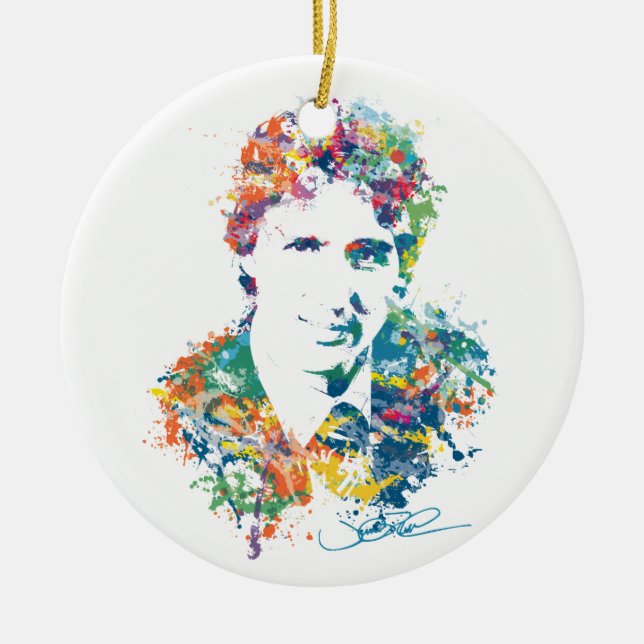 Justin Trudeau Digital konst Julgransprydnad Keramik (Framsidan)