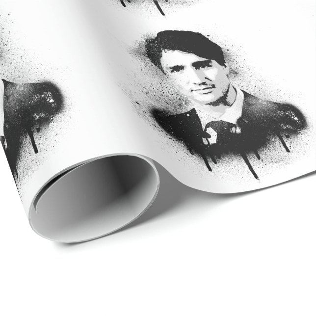 Justin Trudeau Graffiti Art Presentpapper (Rullad Hörn)
