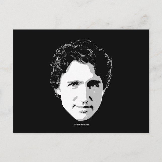 Justin Trudeau Head of Hair -.png Vykort (Framsida)