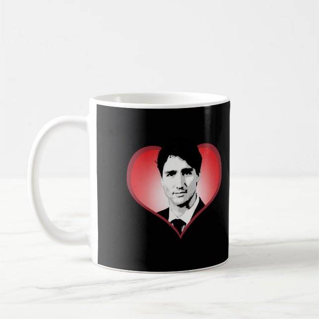 Justin Trudeau Heart -.png Kaffemugg (Vänster)