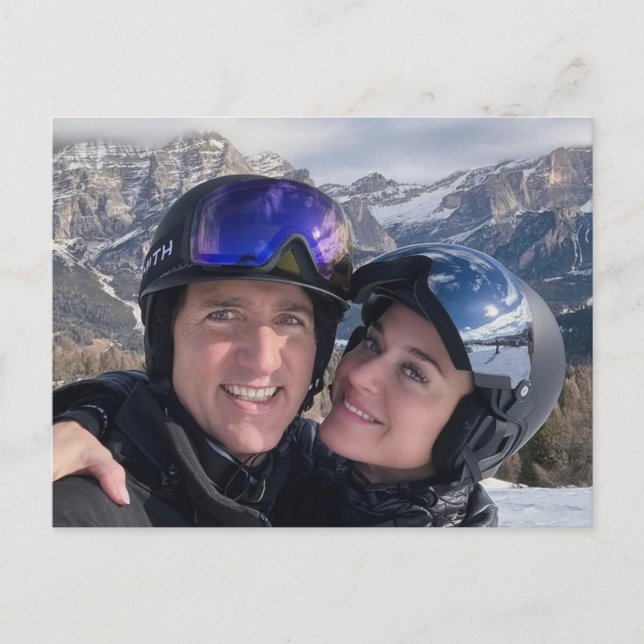 Justin Trudeau & Katy Perry feb 2026 Vykort (Framsida)