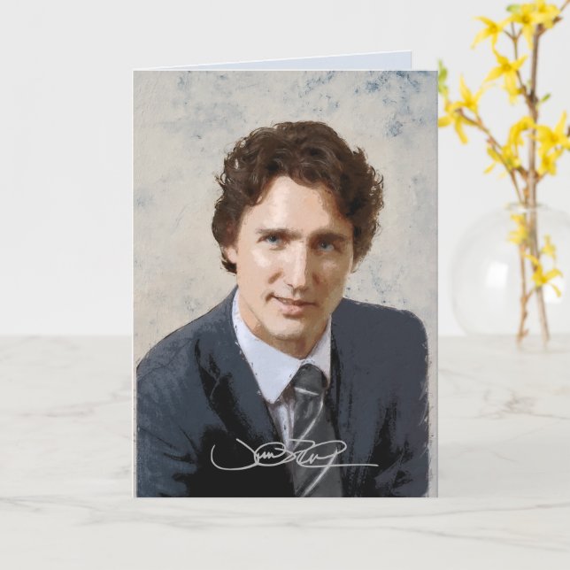 Justin Trudeau Kort (Gul blomma)