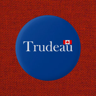 Justin Trudeau Officiell Canadian Flagga Mörk Färg Knapp