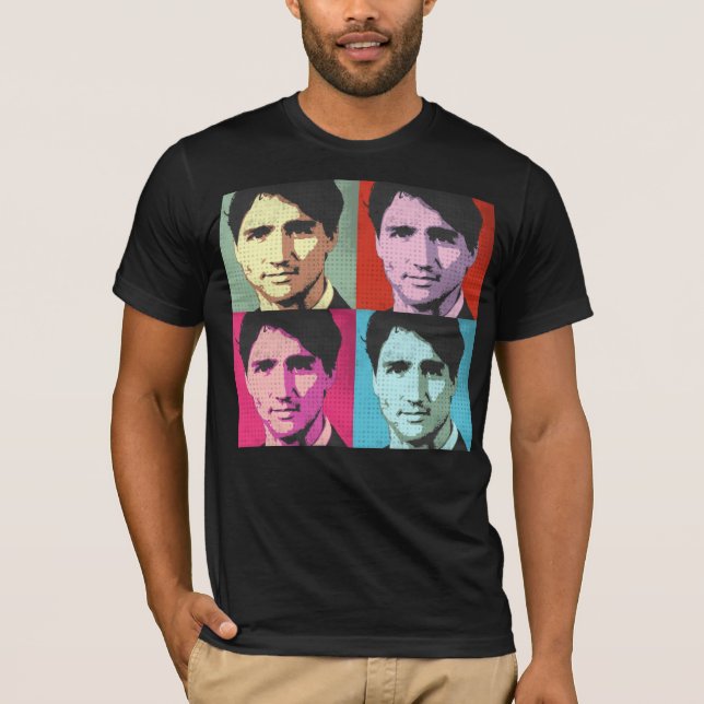 Justin Trudeau popkonst Tee Shirt (Framsida)