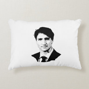 Justin Trudeau porträtt Prydnadskudde