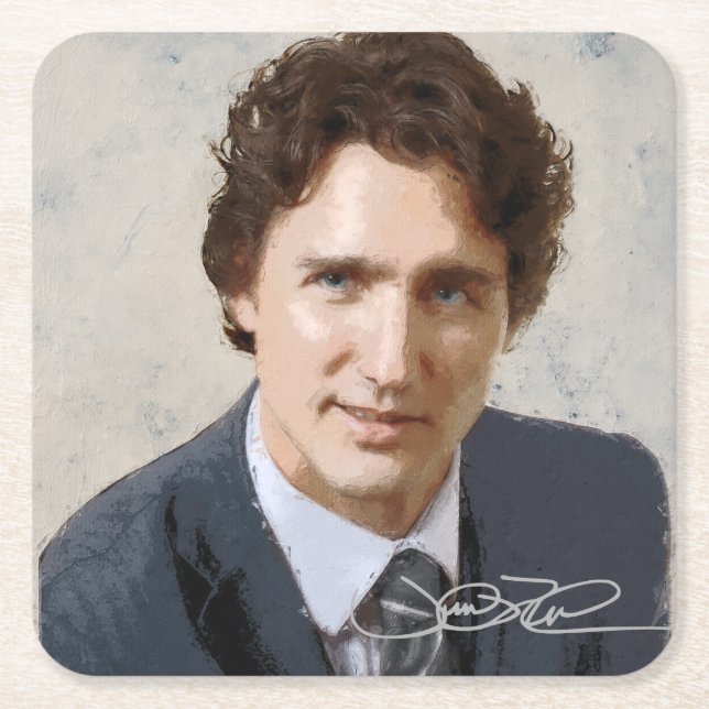 Justin Trudeau Underlägg Papper Kvadrat (Framsidan)