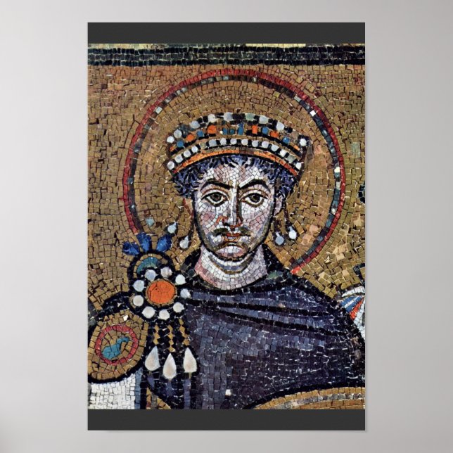 Justinian I, San Vitale (Ravenna) Choir Mosaics A Poster (Framsidan)