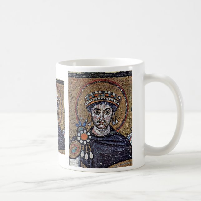 Justinian I, San Vitale (Ravenna) körmosaik A Kaffemugg (Höger)