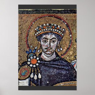 Justinian I, San Vitale (Ravenna) körmosaik A Poster