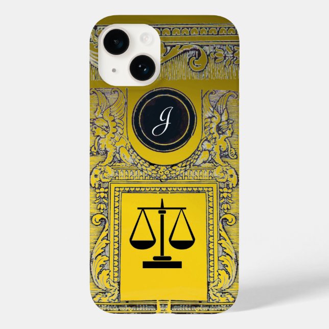 JUSTISBYRÅN,ATTORNEY Monogram Guld Gult (Baksida)