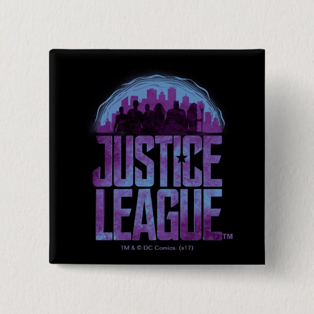 Justitieförbundet| Justice League City Silhouette Knapp (Framsida)